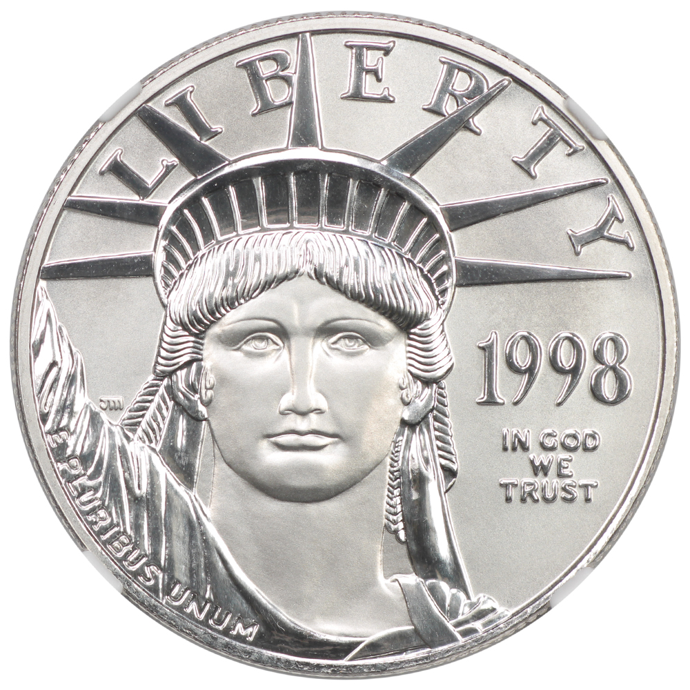 image for: 1998 Platinum Eagle $100  NGC MS70