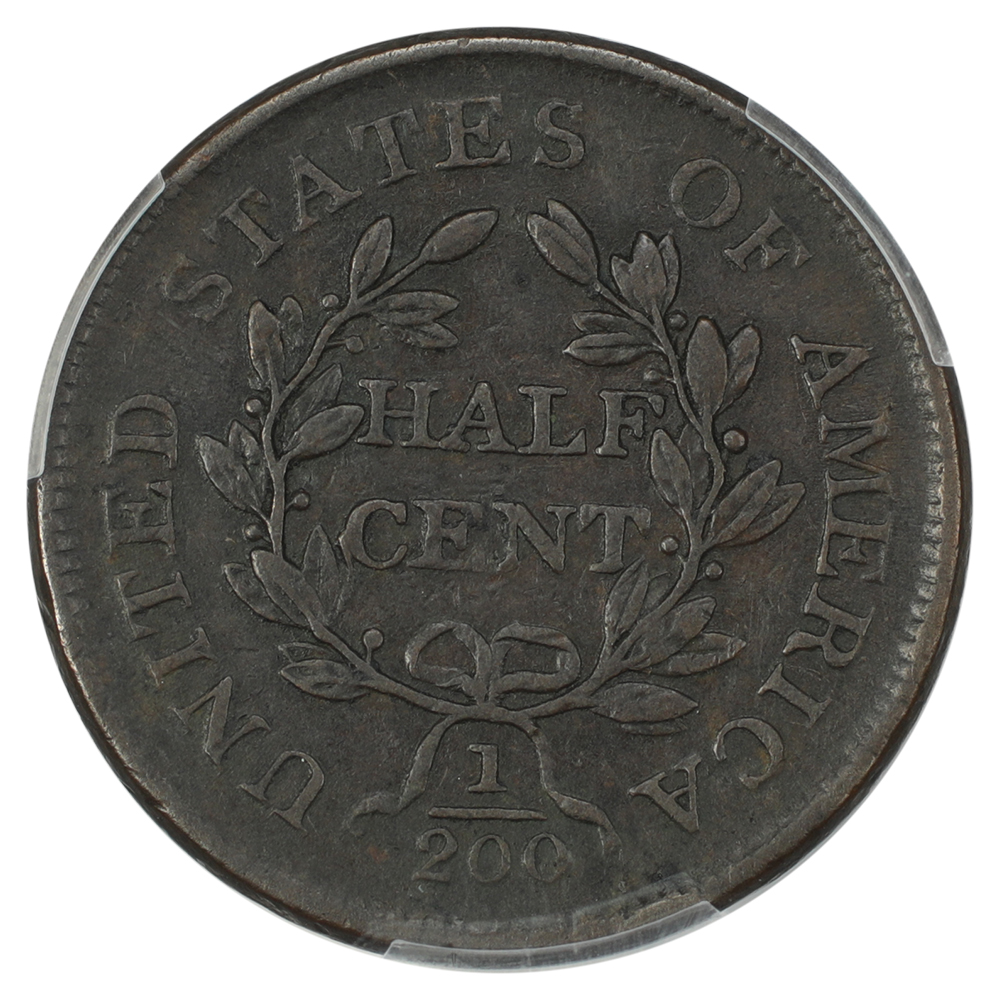 image for: 1805 Small 5, No Stems 1/2c PCGS VF30 BN