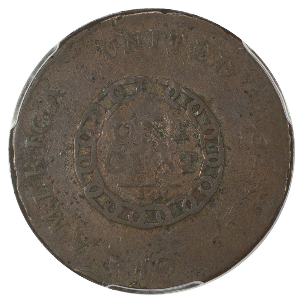 image for: 1793 Chain, Periods, S-4 1c PCGS G6 BN