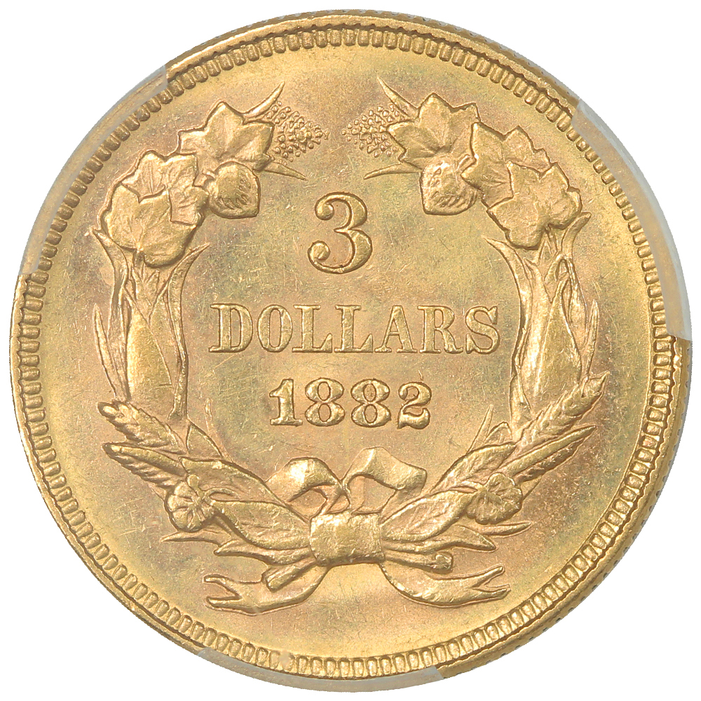 image for: 1882 $3  PCGS MS62