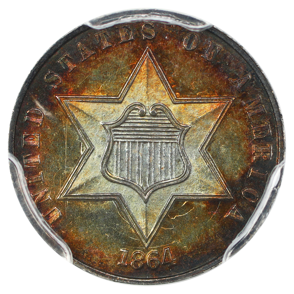 thumbnail for: 1864 3cS PCGS MS67