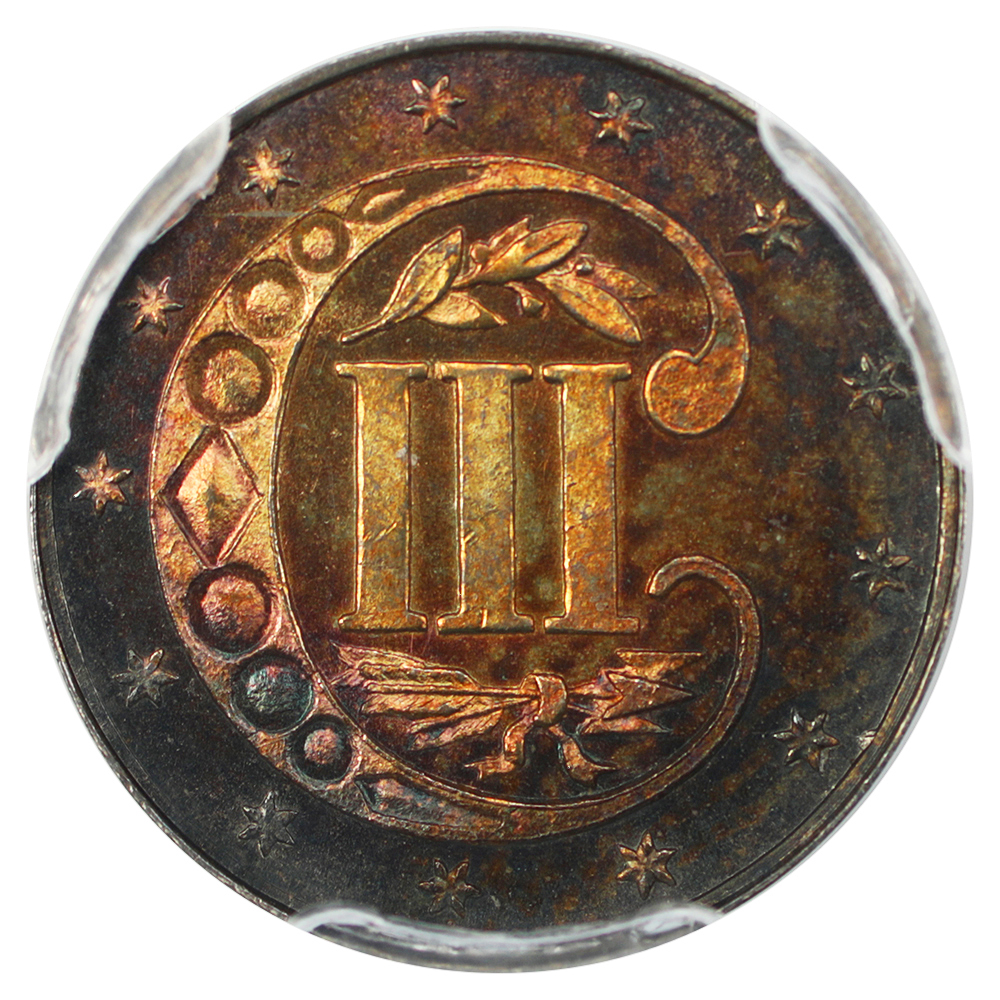 thumbnail for: 1864 3cS PCGS MS67