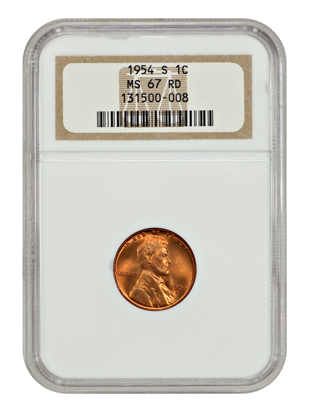 1954-S 1C NGC MS67RD