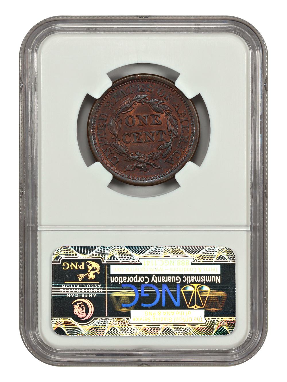 thumbnail for: 1856 Upright 5 1c NGC MS65 BN