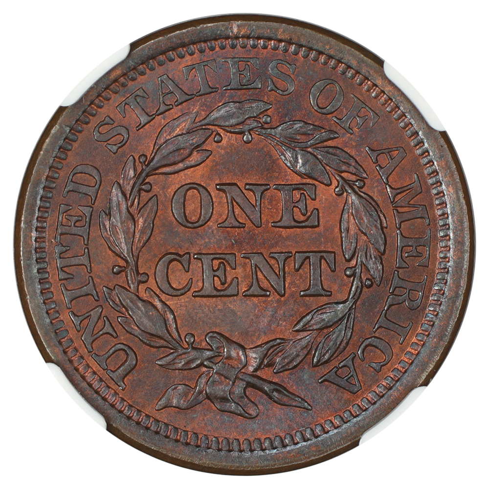 thumbnail for: 1856 Upright 5 1c NGC MS65 BN