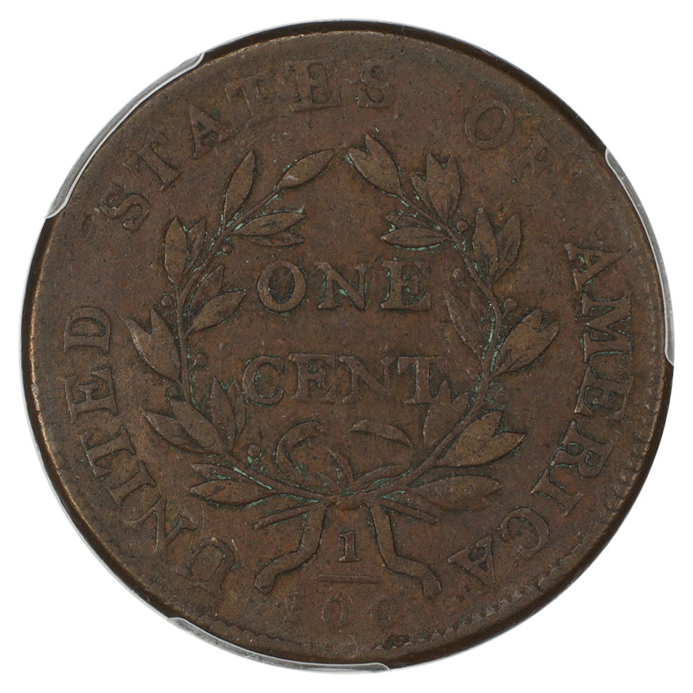 thumbnail for: 1802 Normal Reverse, S-227  1c PCGS XF40 BN