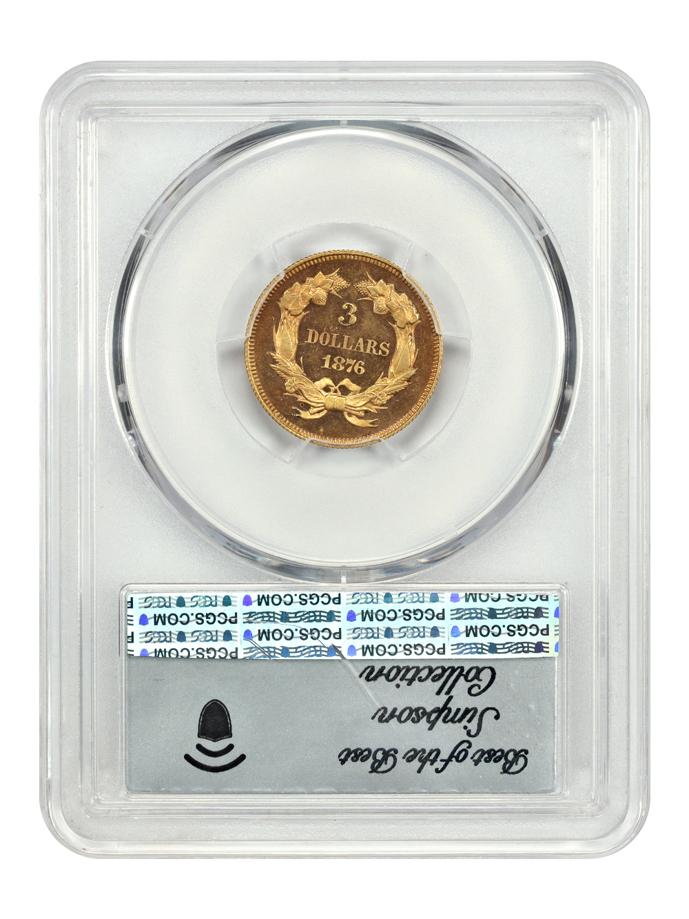 thumbnail for: 1876 Gilt Copper, J-1482 P$3 PCGS PR66 CAM