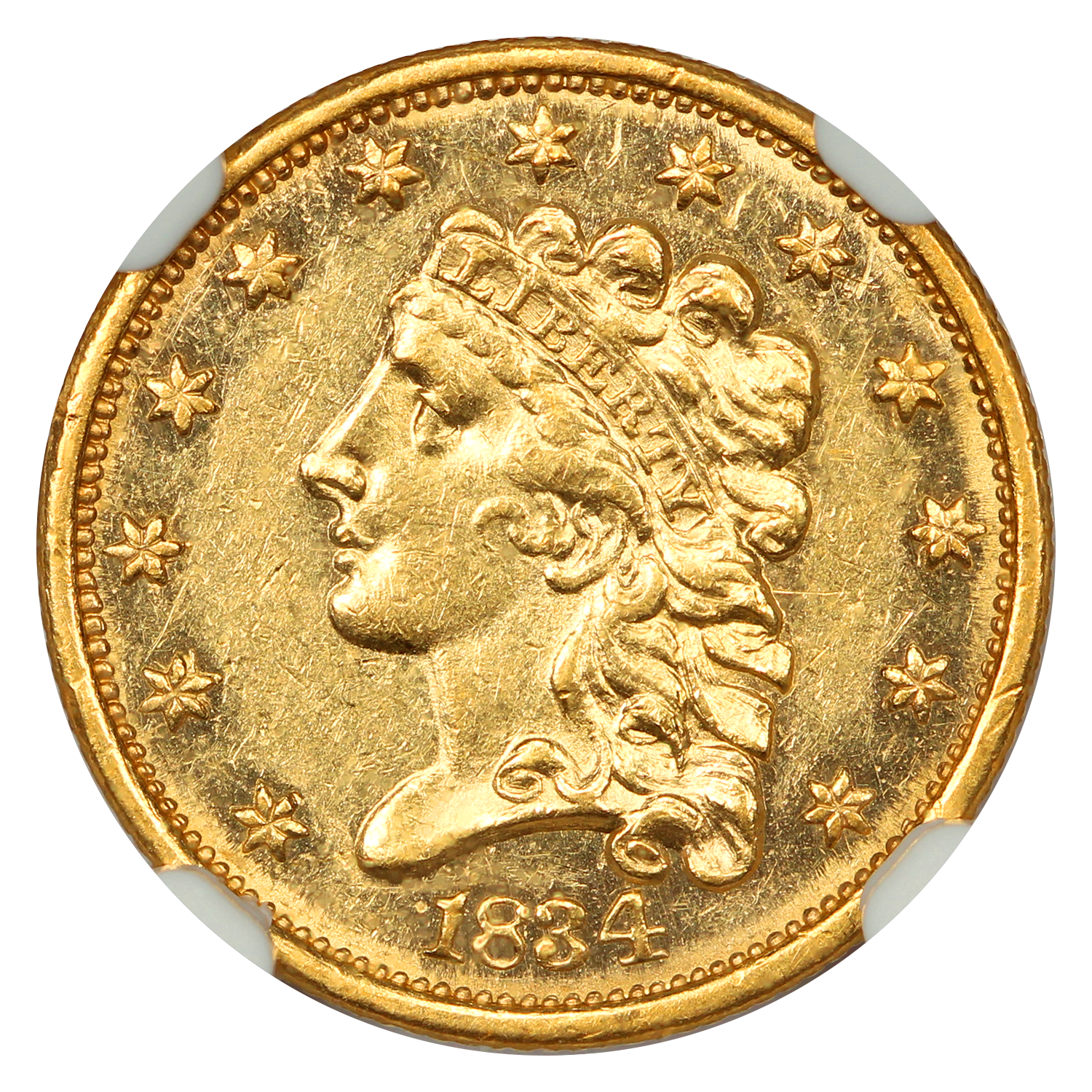 thumbnail for: 1834 Classic Head $2 1/2 NGC MS60