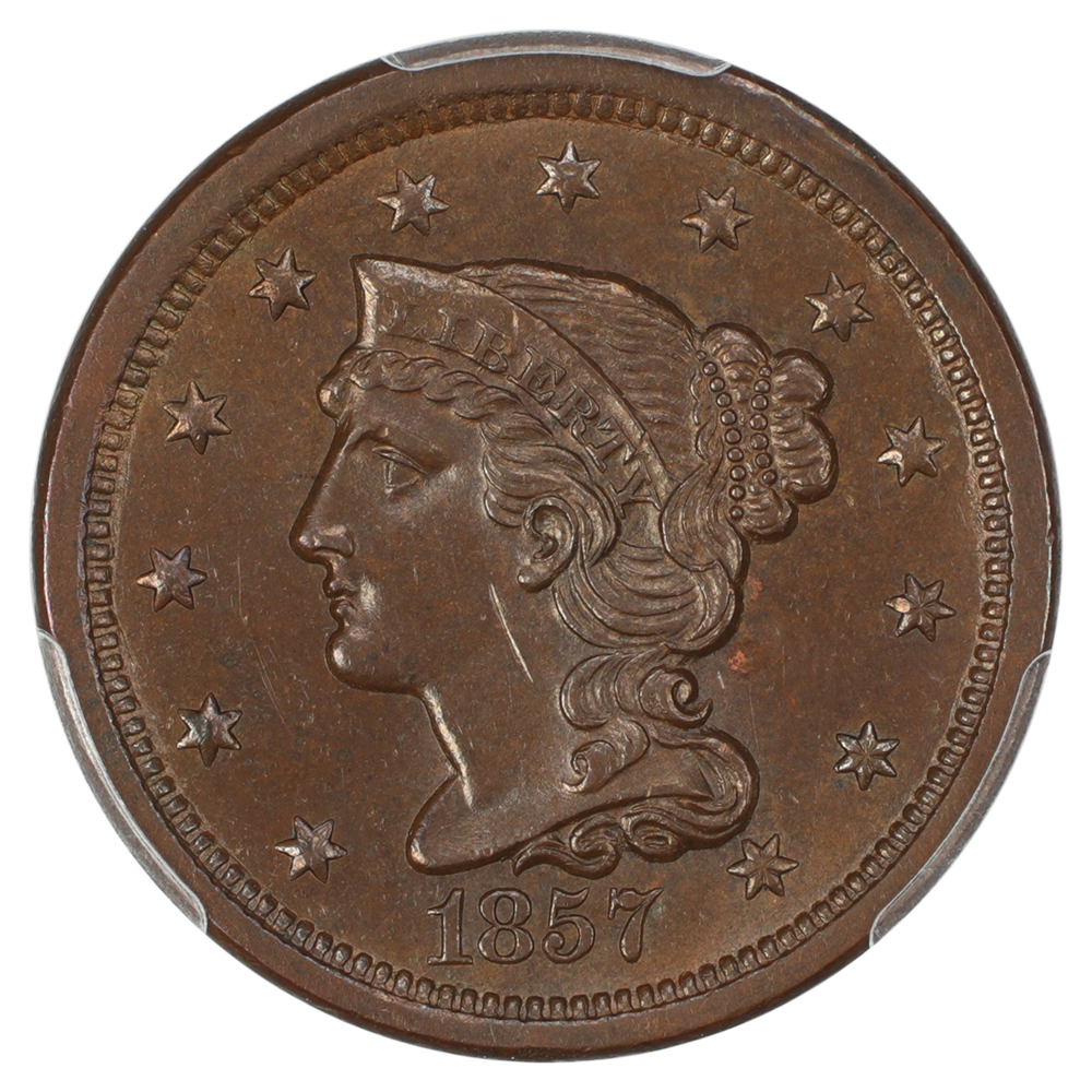 thumbnail for: 1857 Small Date 1c PCGS MS64 BN