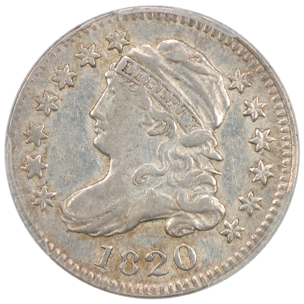 image for: 1820 Small 0, JR-6 10c PCGS AU50