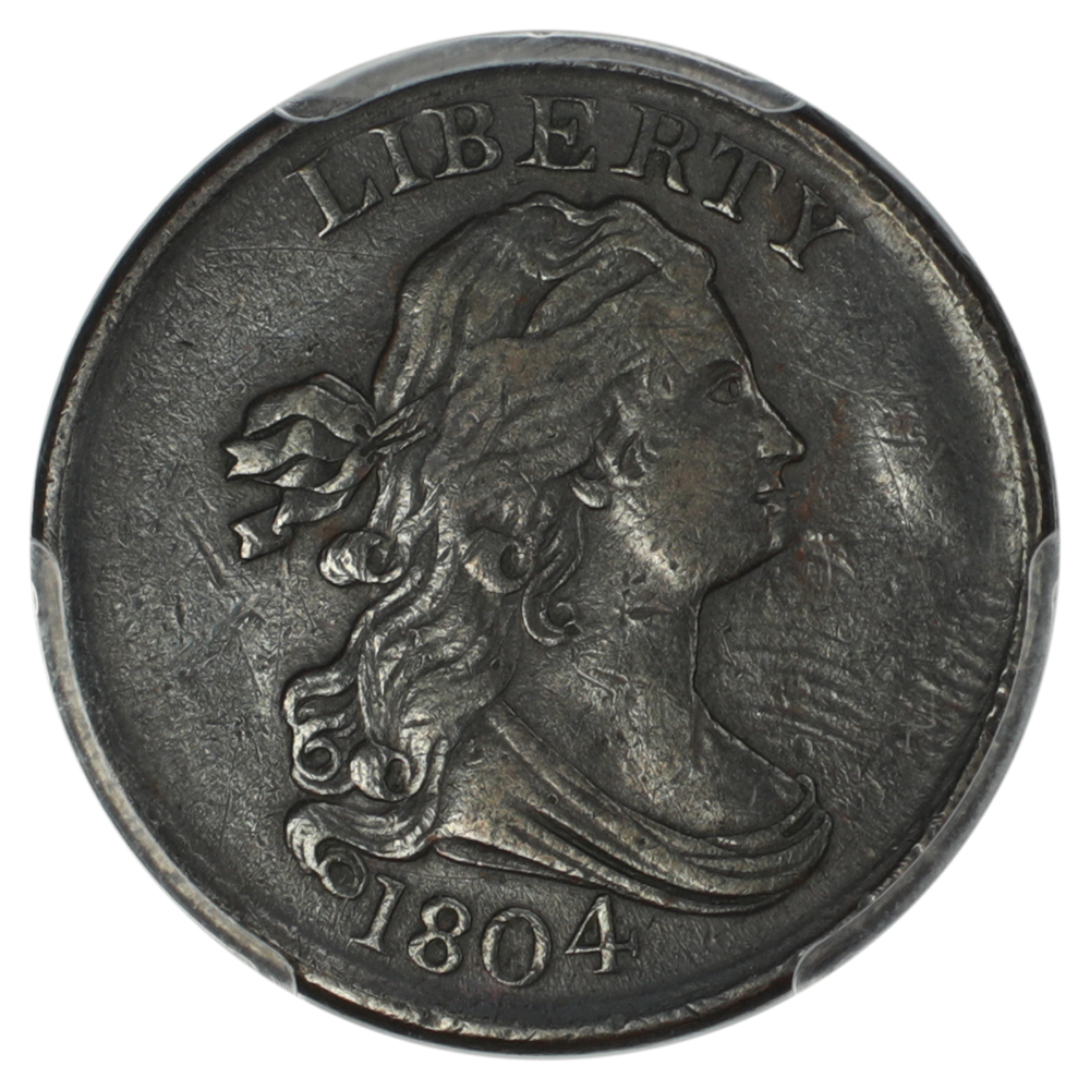 image for: 1804 Spiked Chin 1/2c PCGS VF30 BN