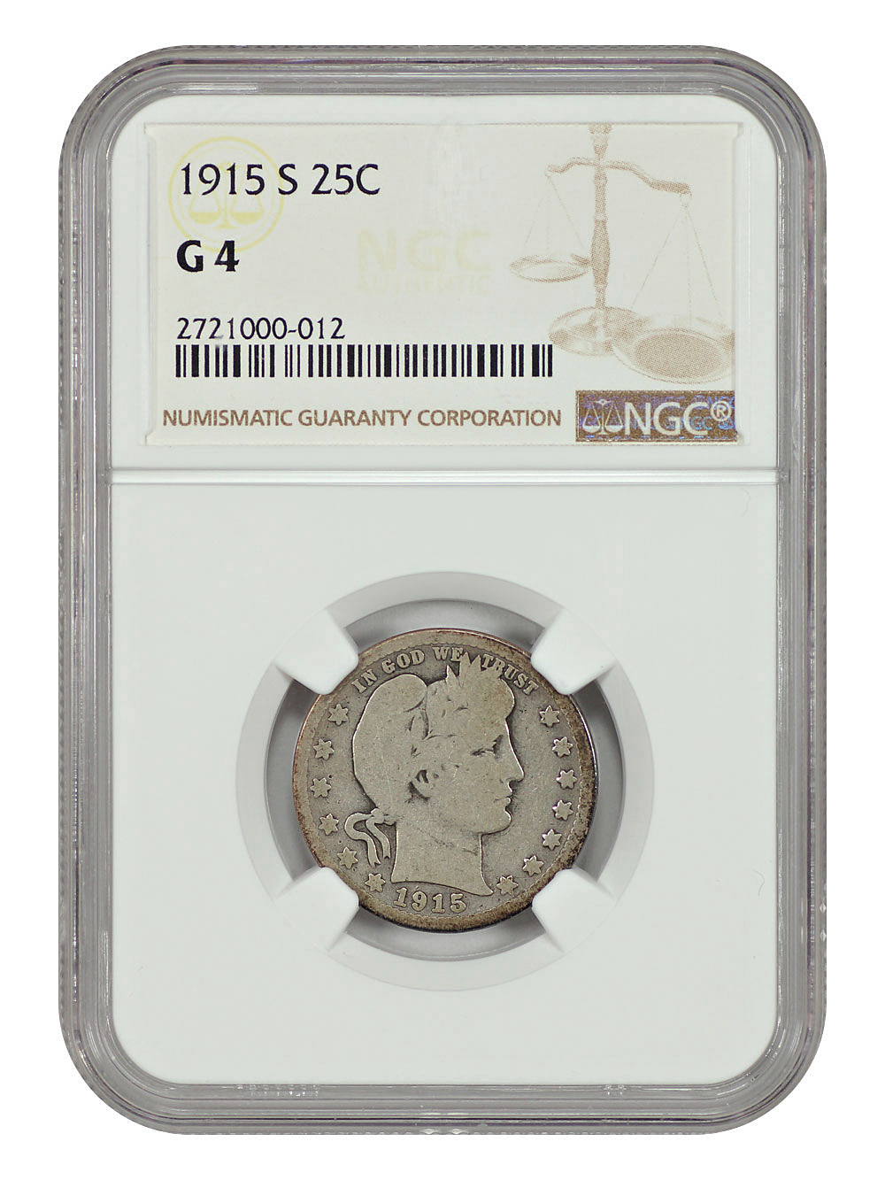 1915-S 25C NGC Good 04