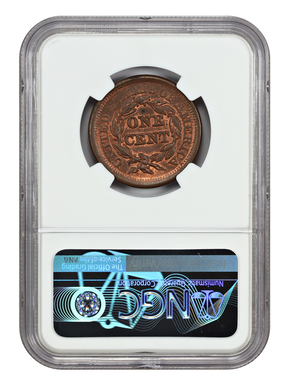 thumbnail for: 1853 1c NGC MS65 RB