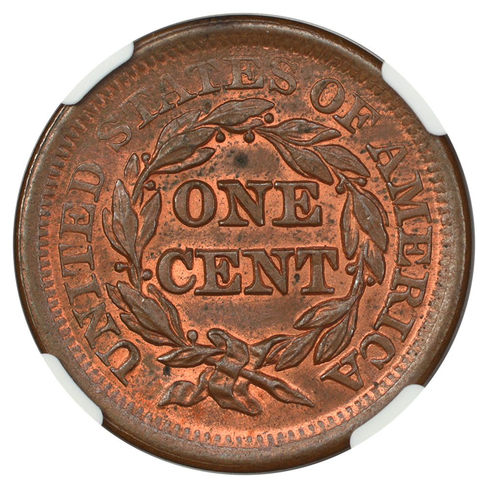 thumbnail for: 1853 1c NGC MS65 RB