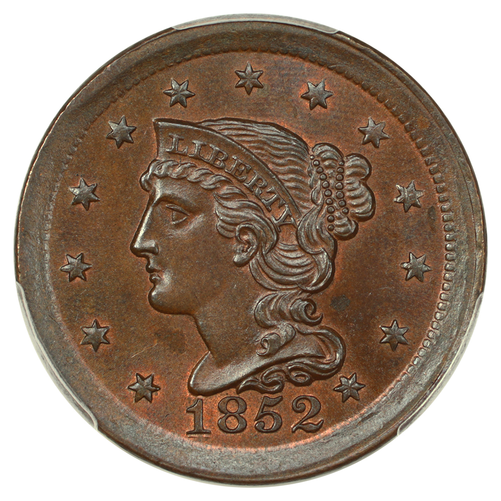 thumbnail for: 1852 1c PCGS MS65 BN
