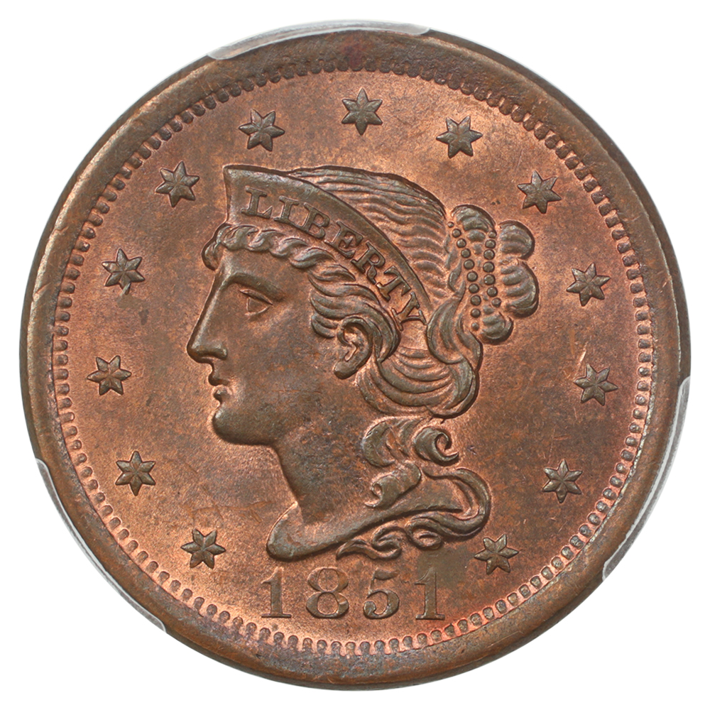 thumbnail for: 1851 1c PCGS MS65 RB