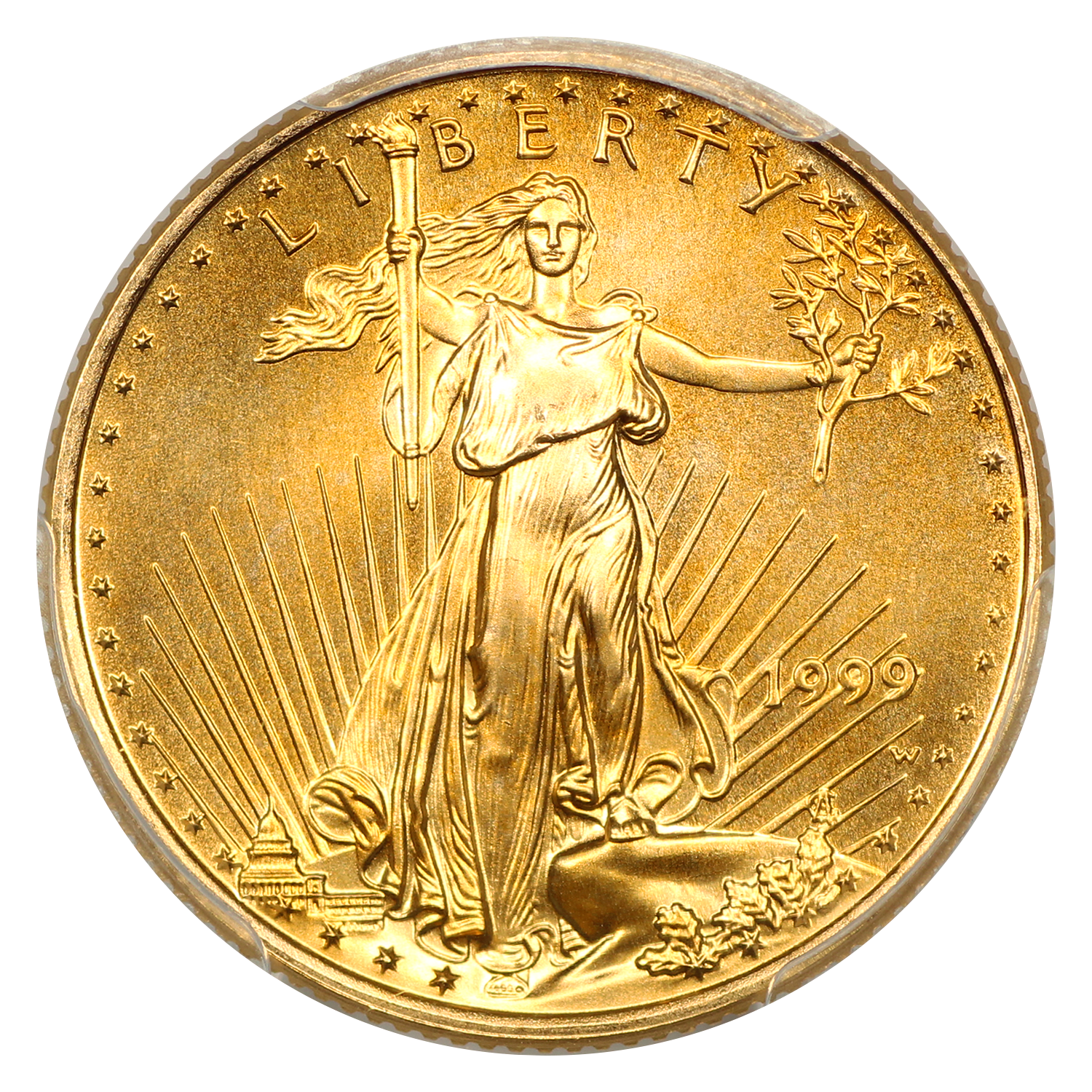 image for: 1999-W Gold Eagle, Unfinished Proof Dies $10  PCGS MS69