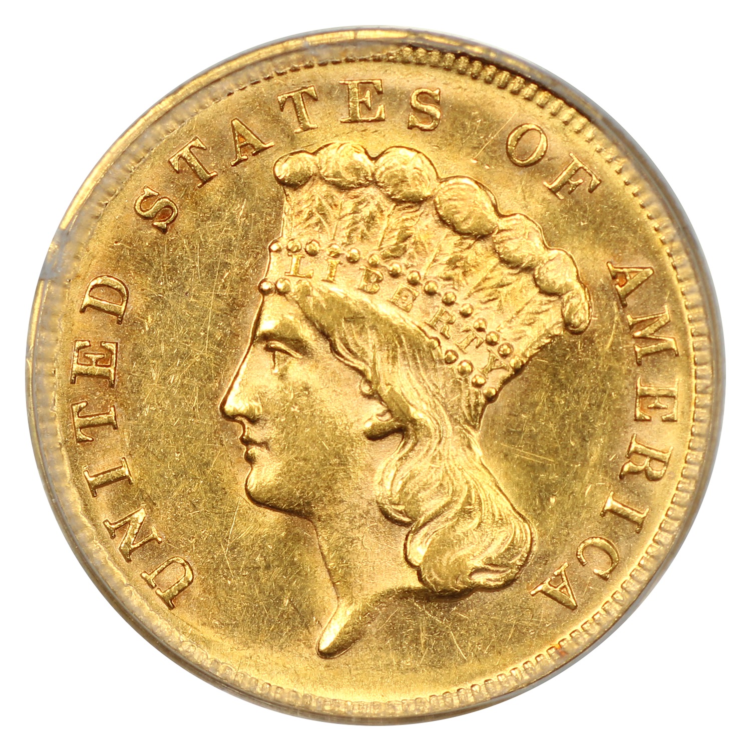 image for: 1868 $3  PCGS MS61