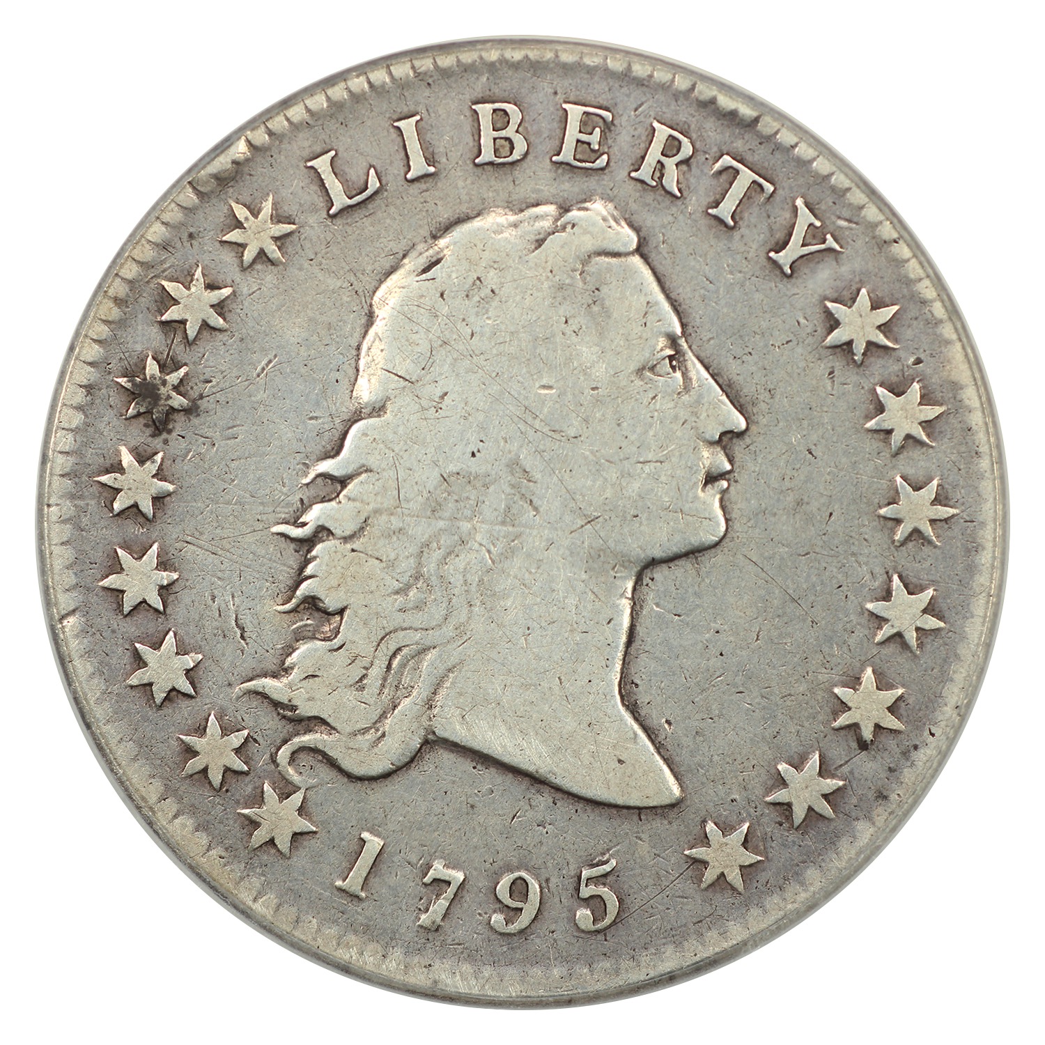 image for: 1795 Flowing Hair, 2 Leaves $1  PCGS VG10