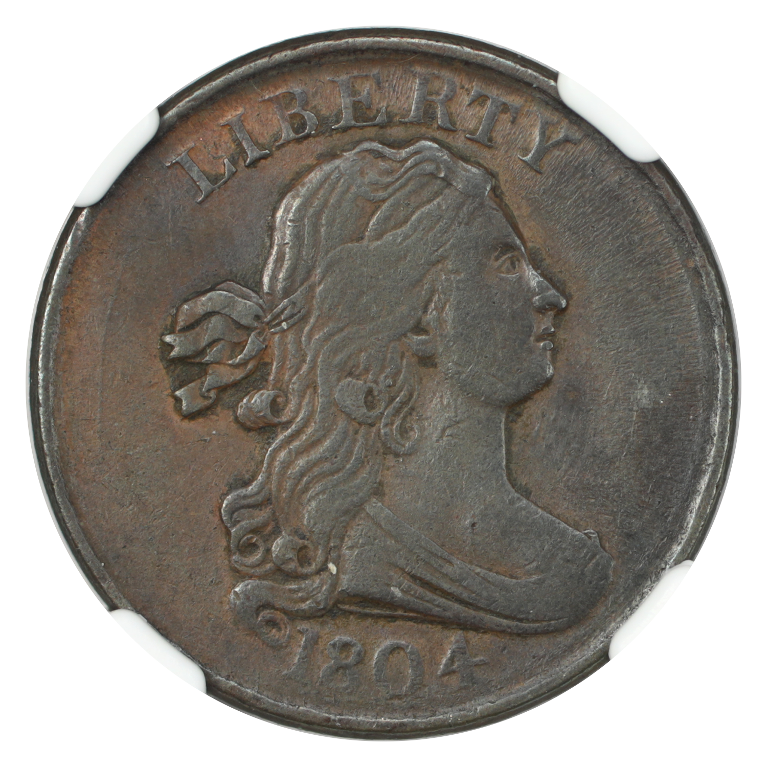 image for: 1804 Plain 4, No Stems 1/2c NGC XF40 BN