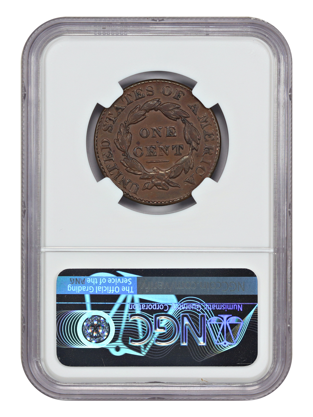 thumbnail for: 1828 Large Narrow Date 1c NGC AU50 BN