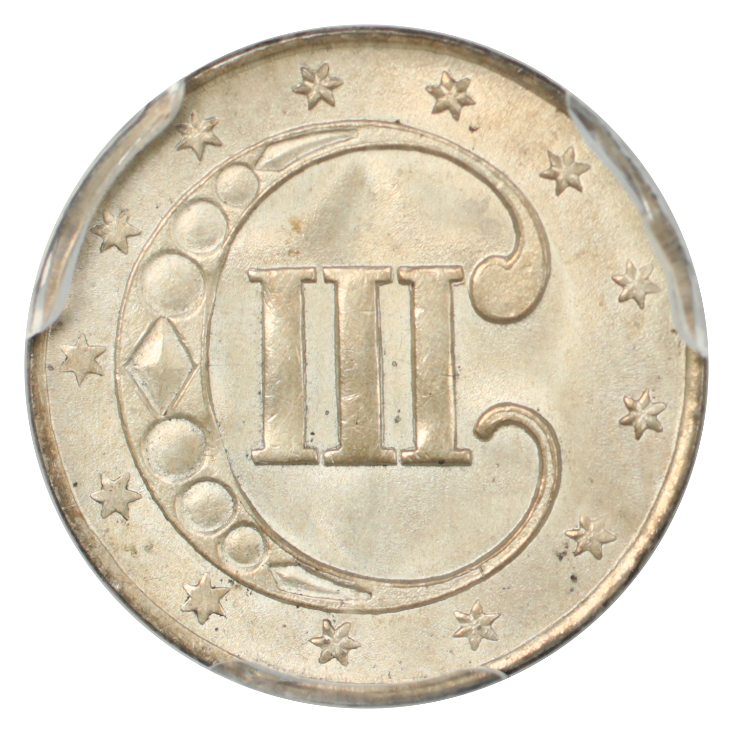 image for: 1852 3cS PCGS MS66