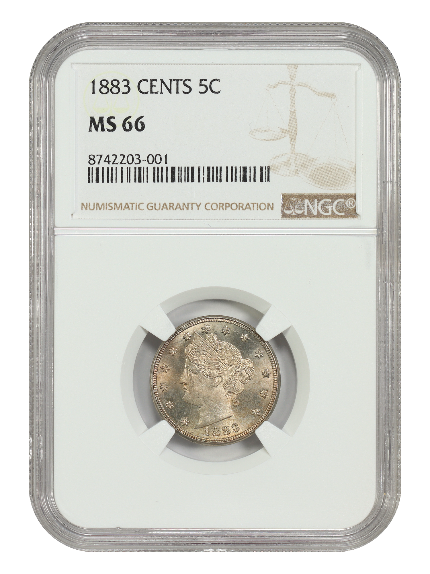 1883 5C With CENTS