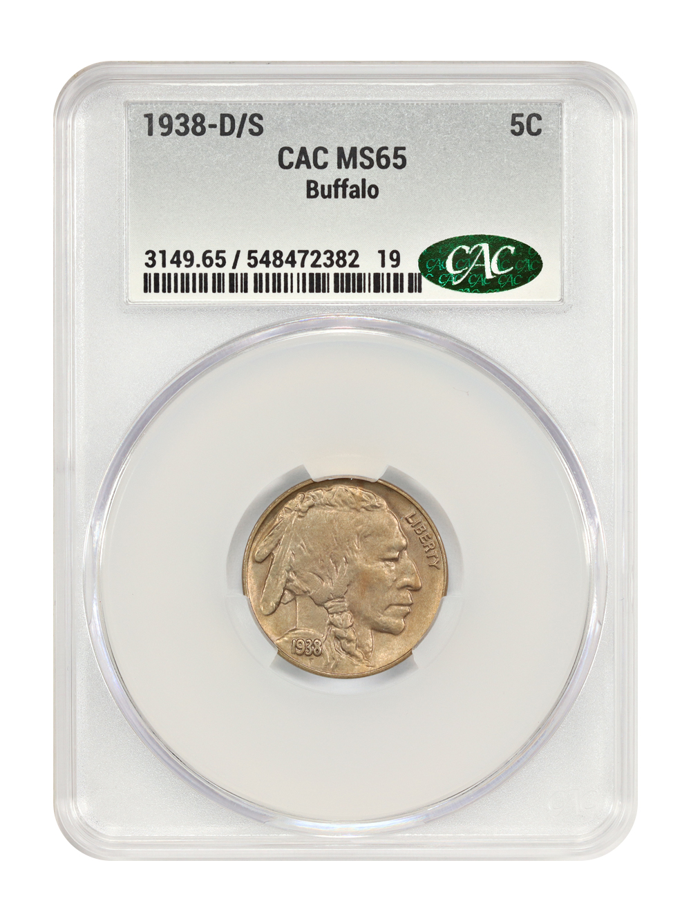 1938-D/S 5C Buffalo CACG MS65