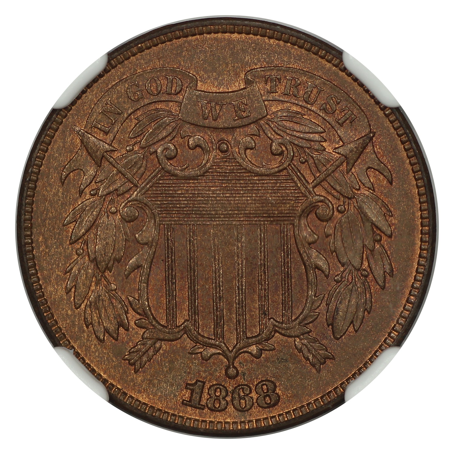 thumbnail for: 1868 2c NGC MS66 BN