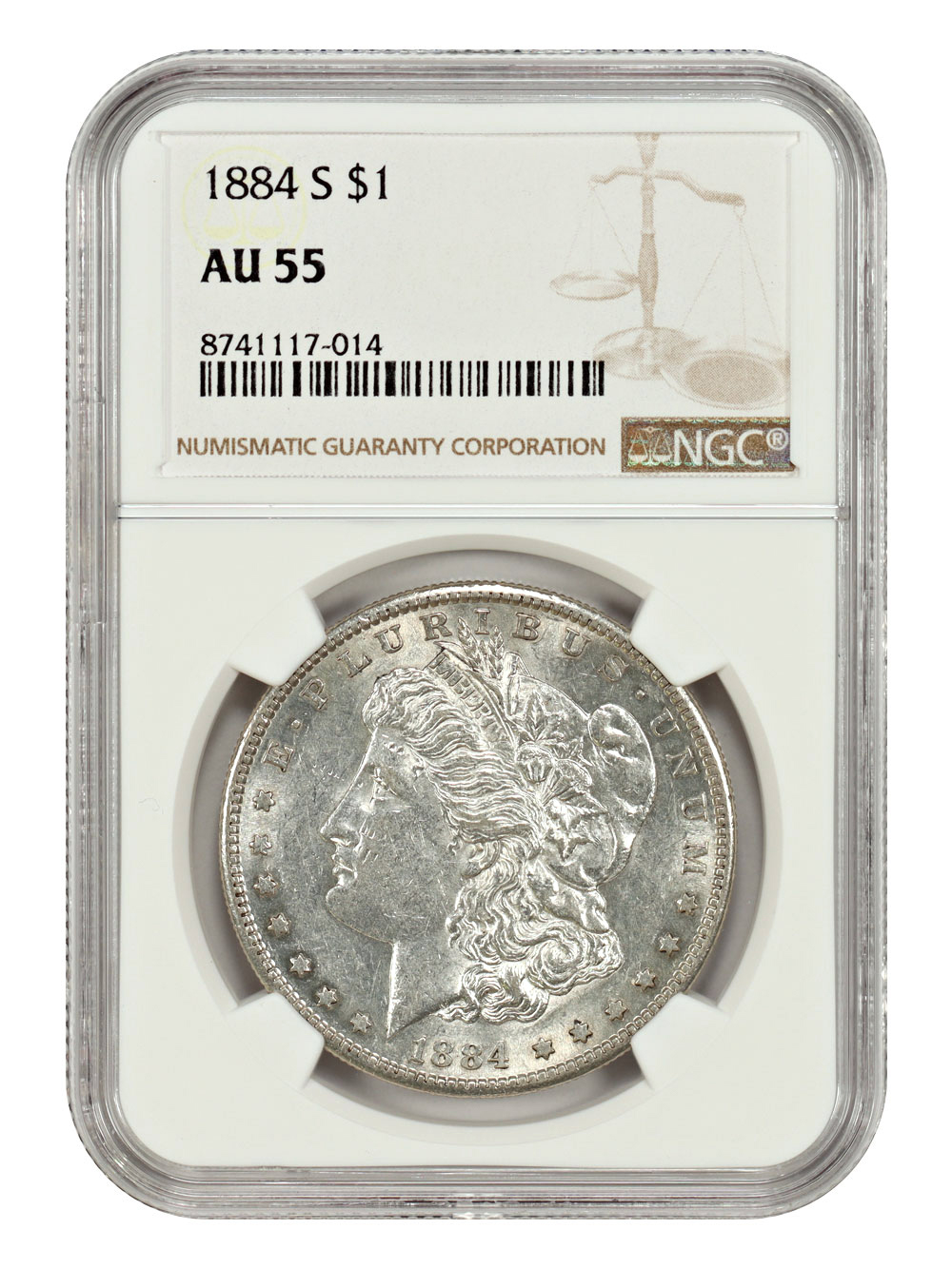 1884-S $1 NGC AU55