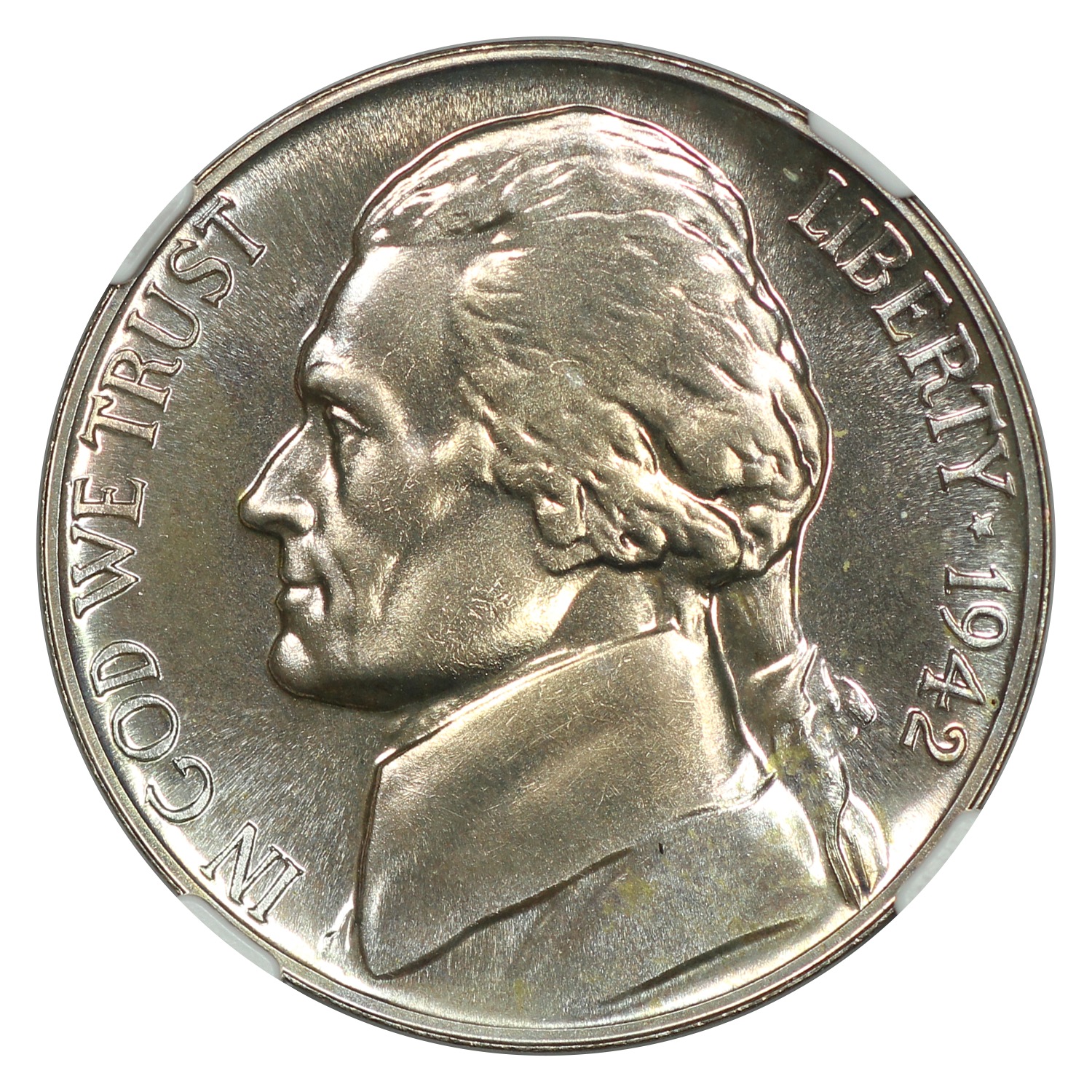 thumbnail for: 1942-P Type 2, Silver 5c NGC PR67