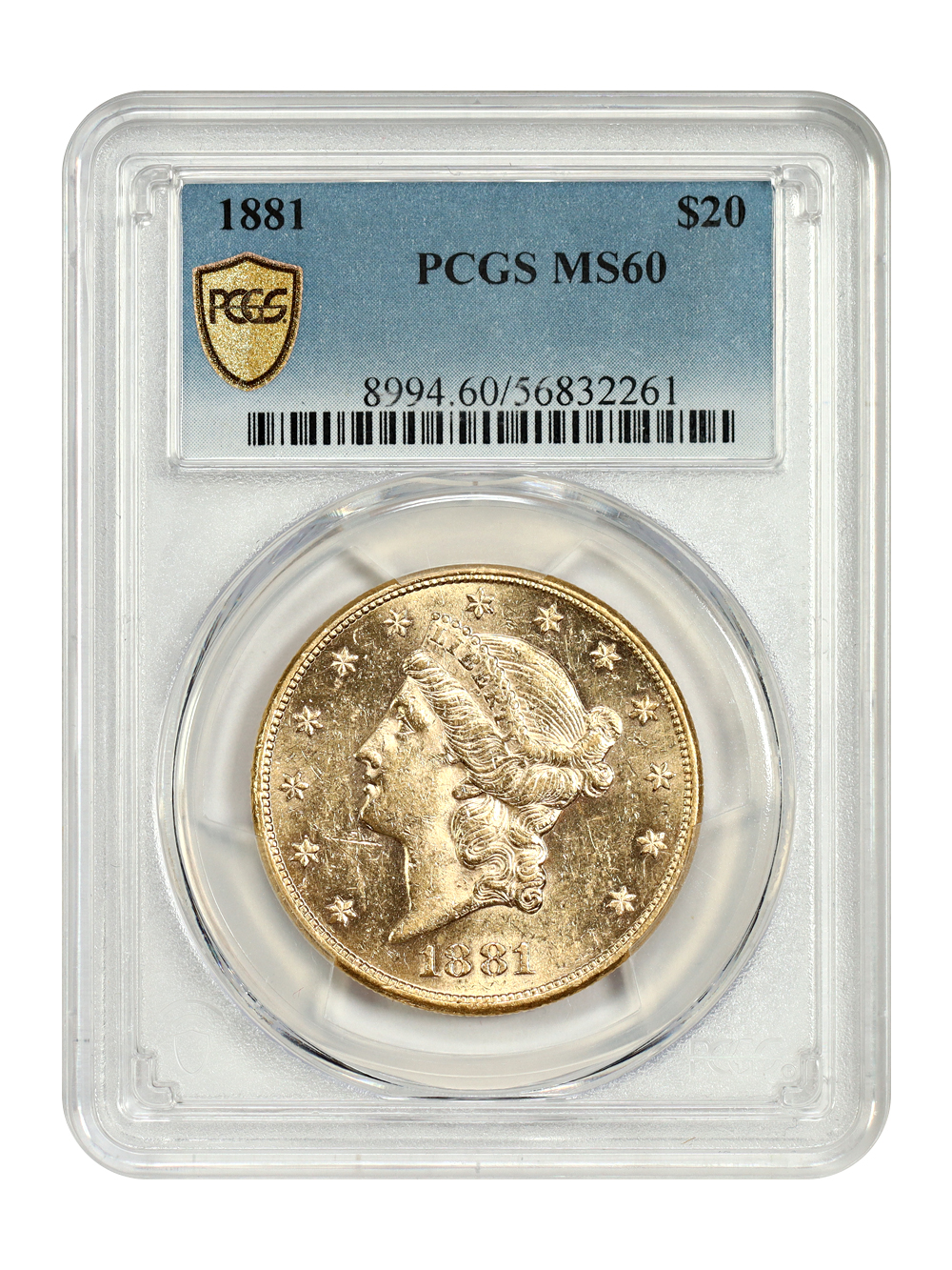 1881 $20 PCGS MS60