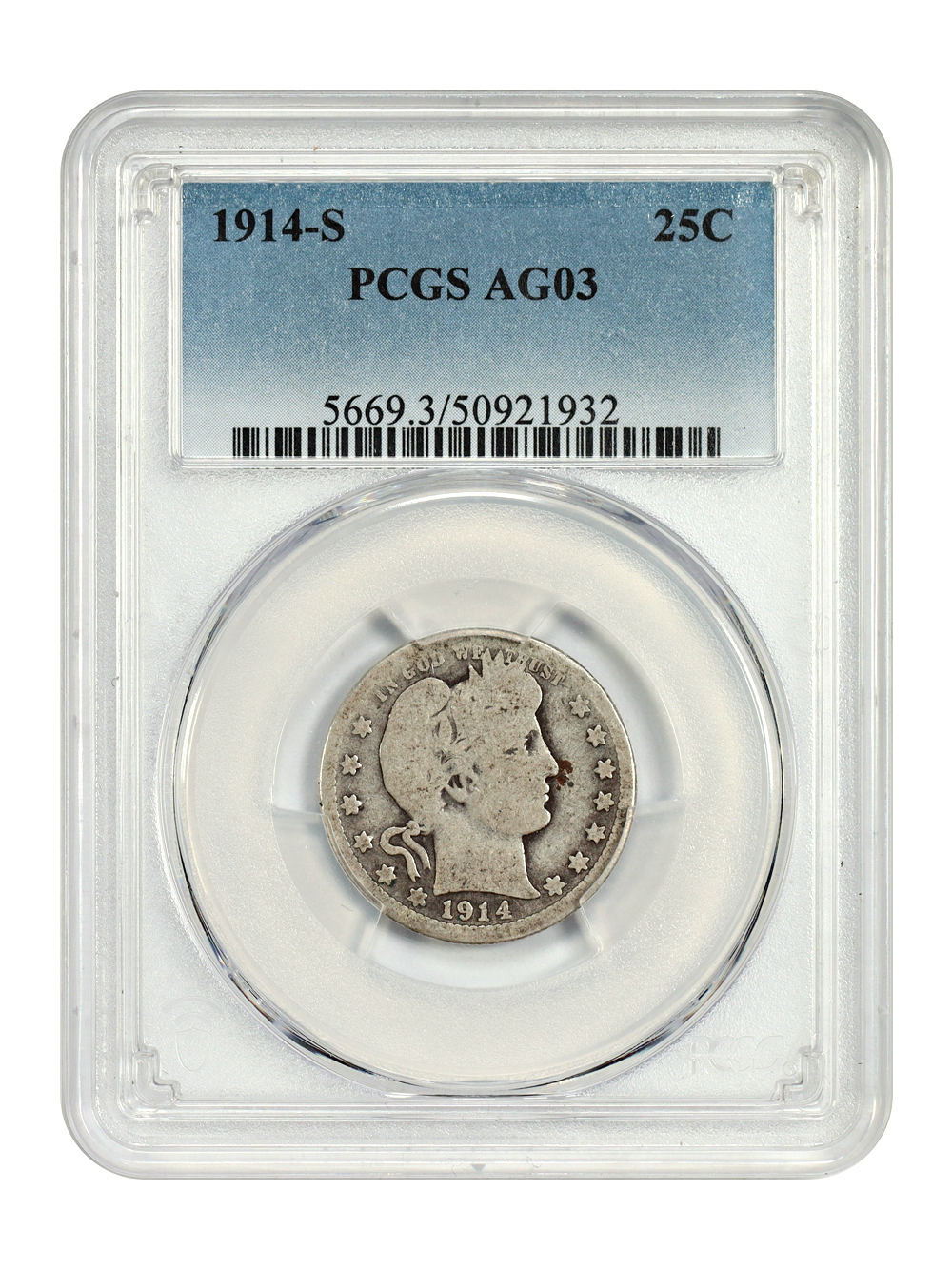 1914-S 25C PCGS AG03