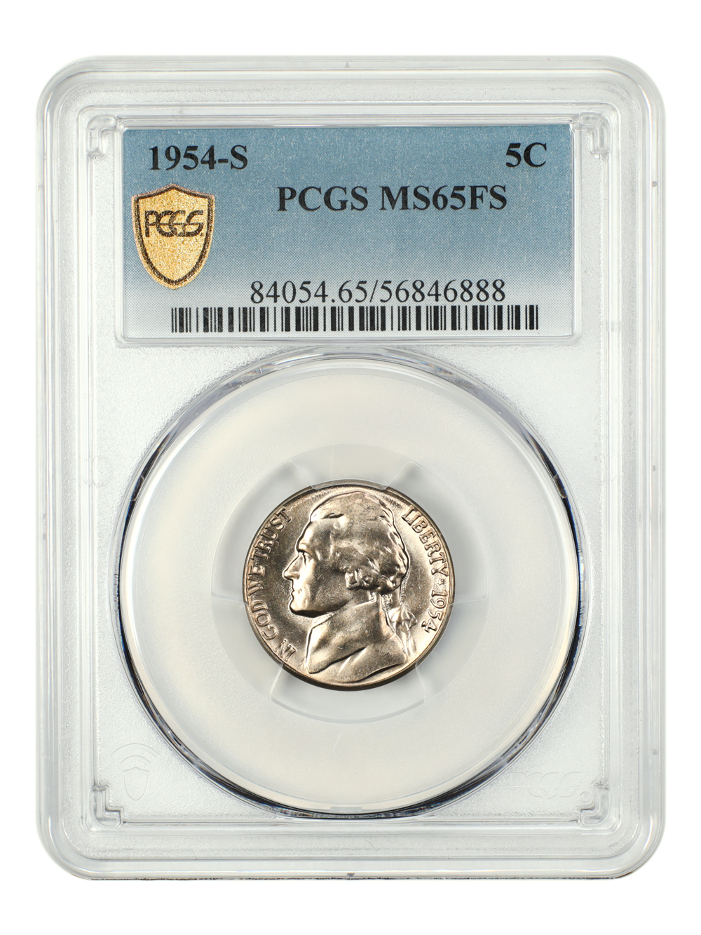 1954-S 5C PCGS MS65FS