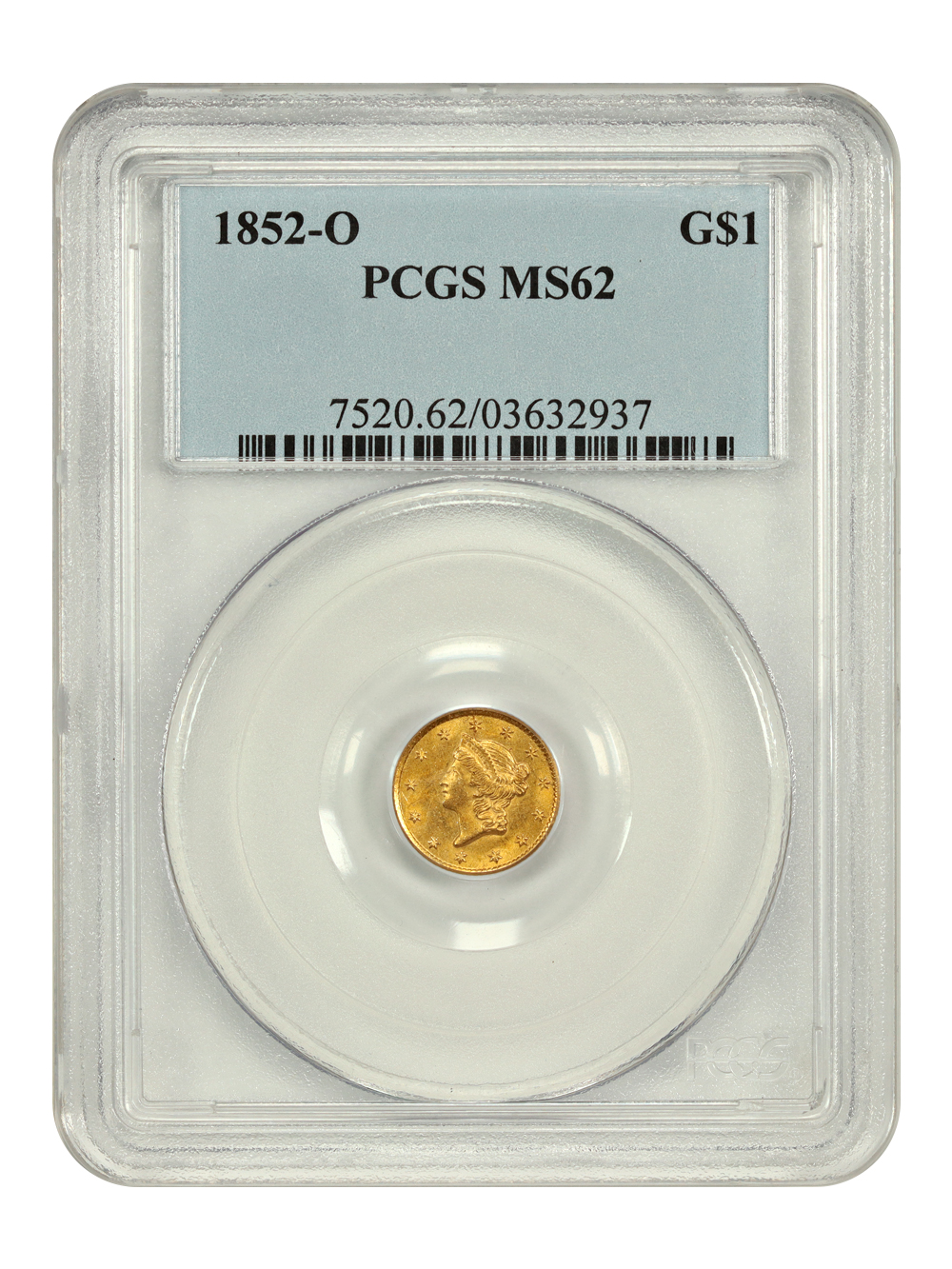 1852-O G$1 PCGS MS62