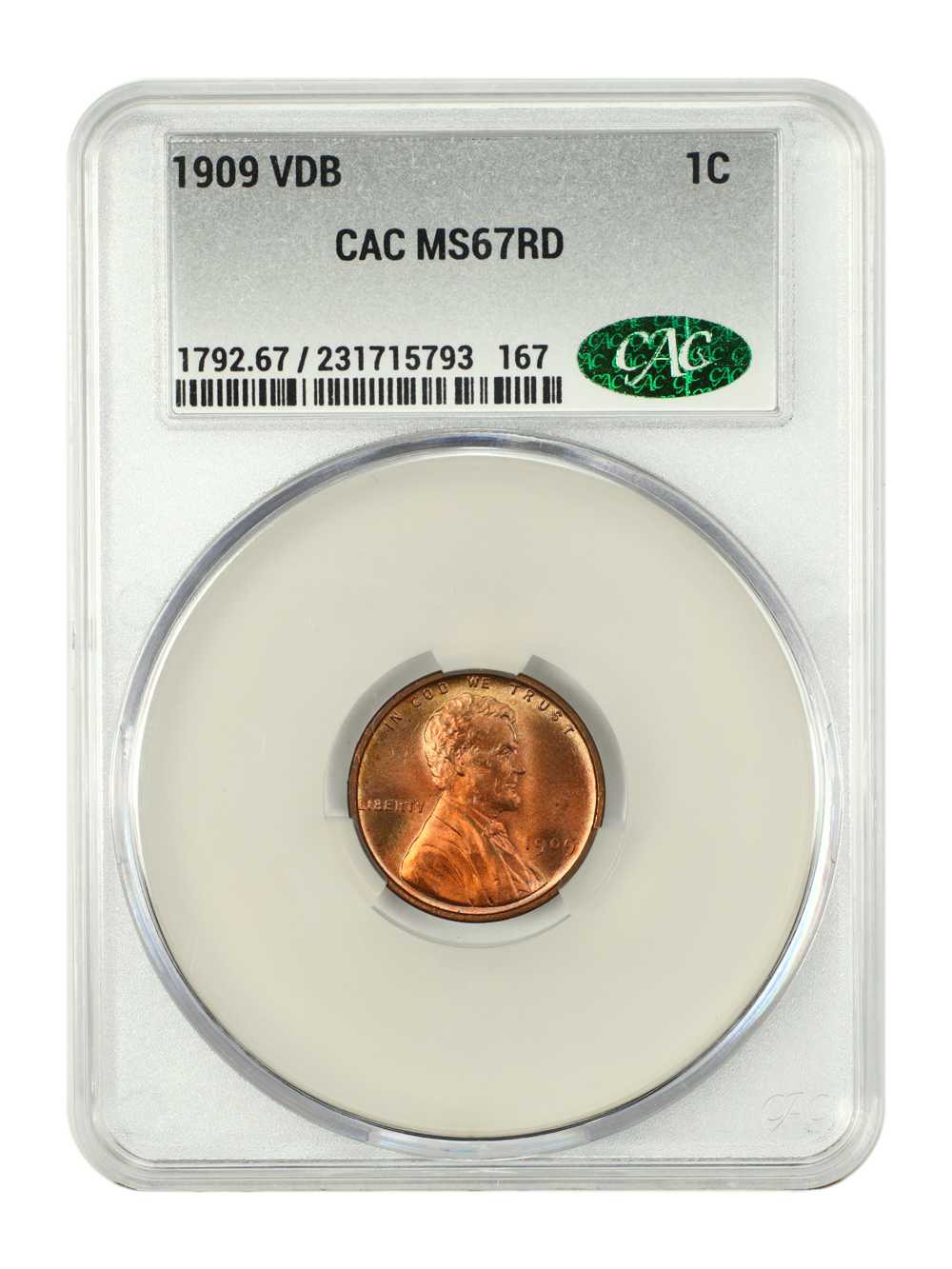 1909 VDB 1C CACG MS67RD