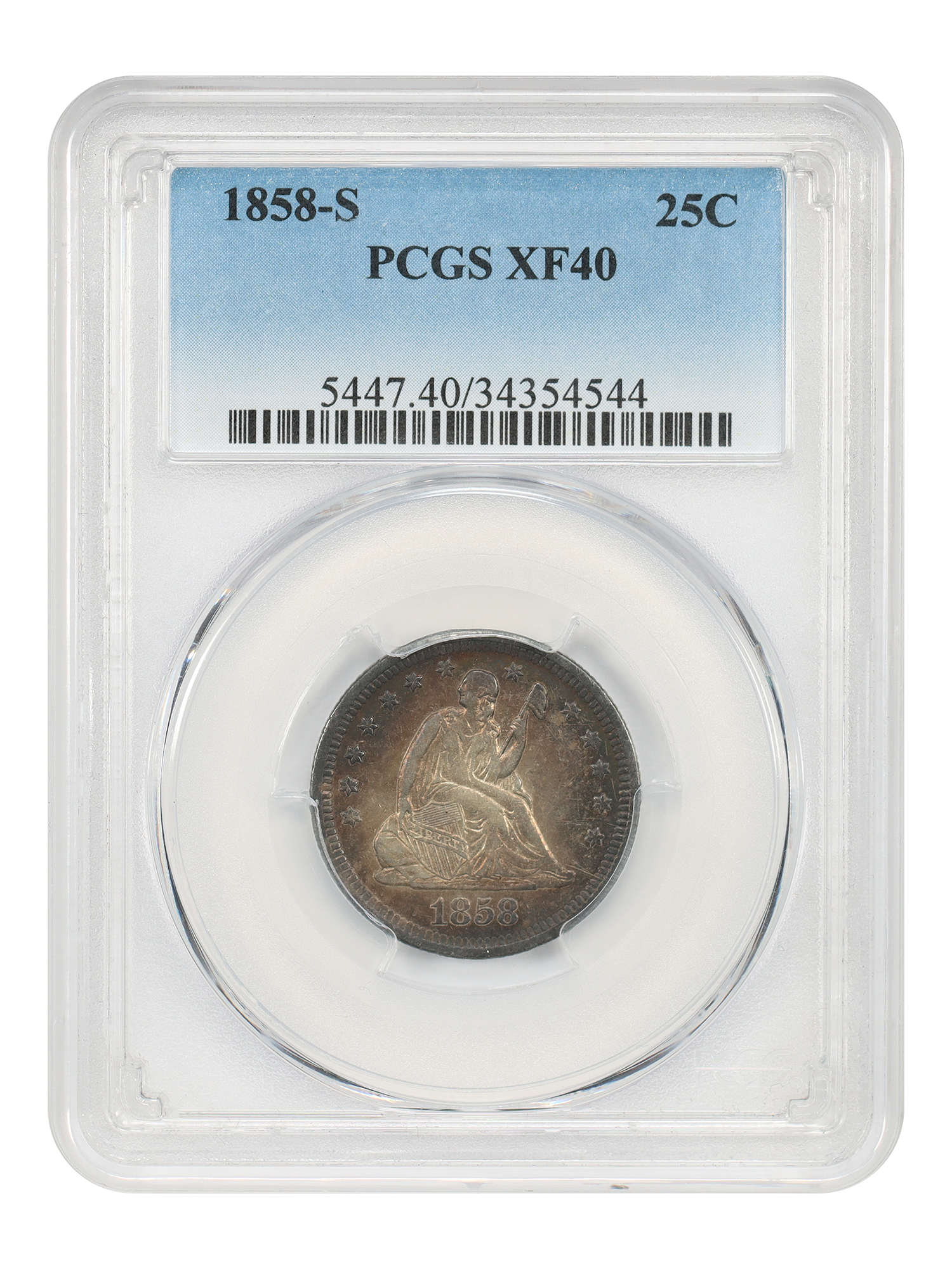 1858-S 25C PCGS XF40