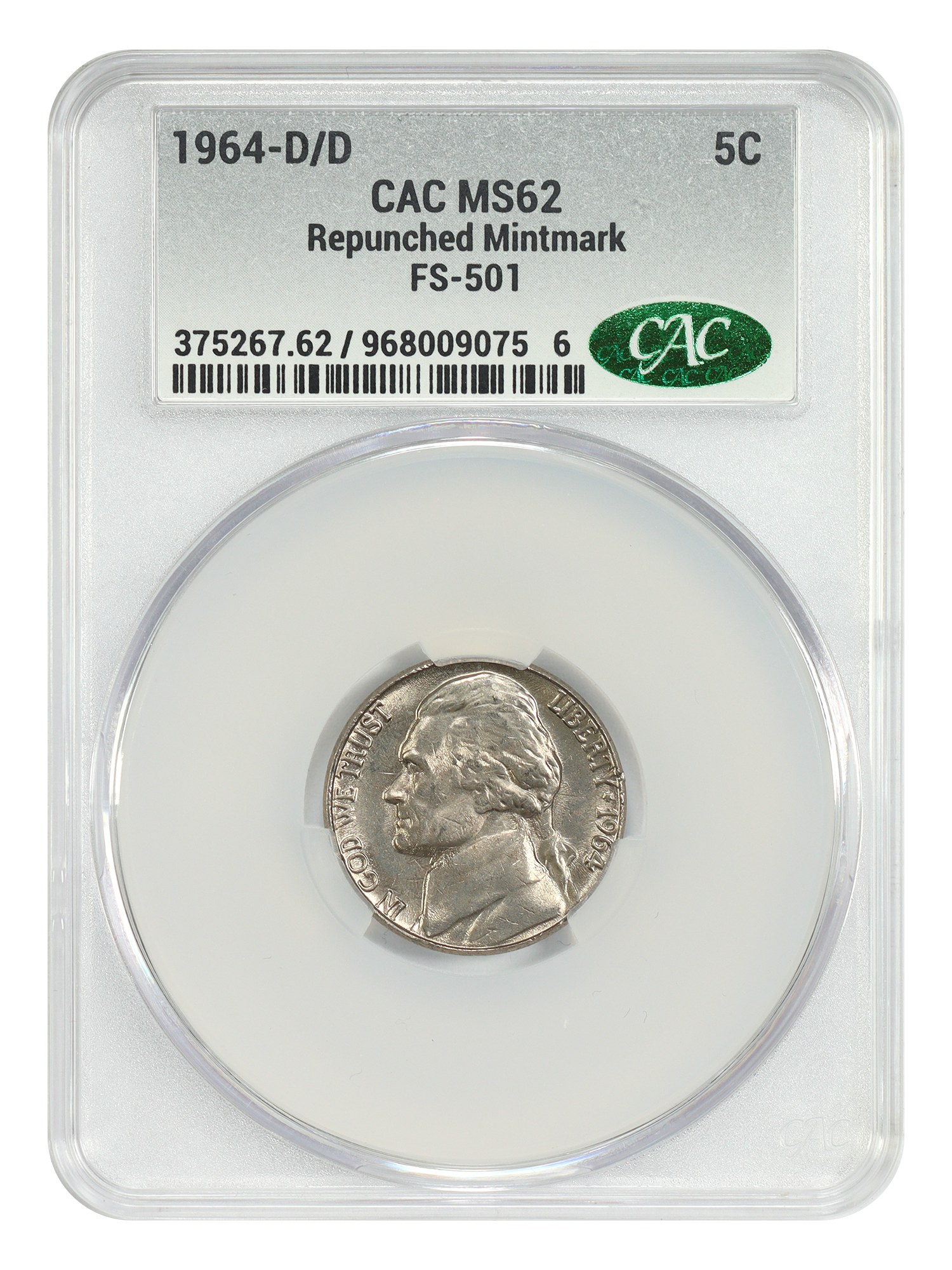 1964-D/D 5C CACG MS62 (RPM, FS-501)