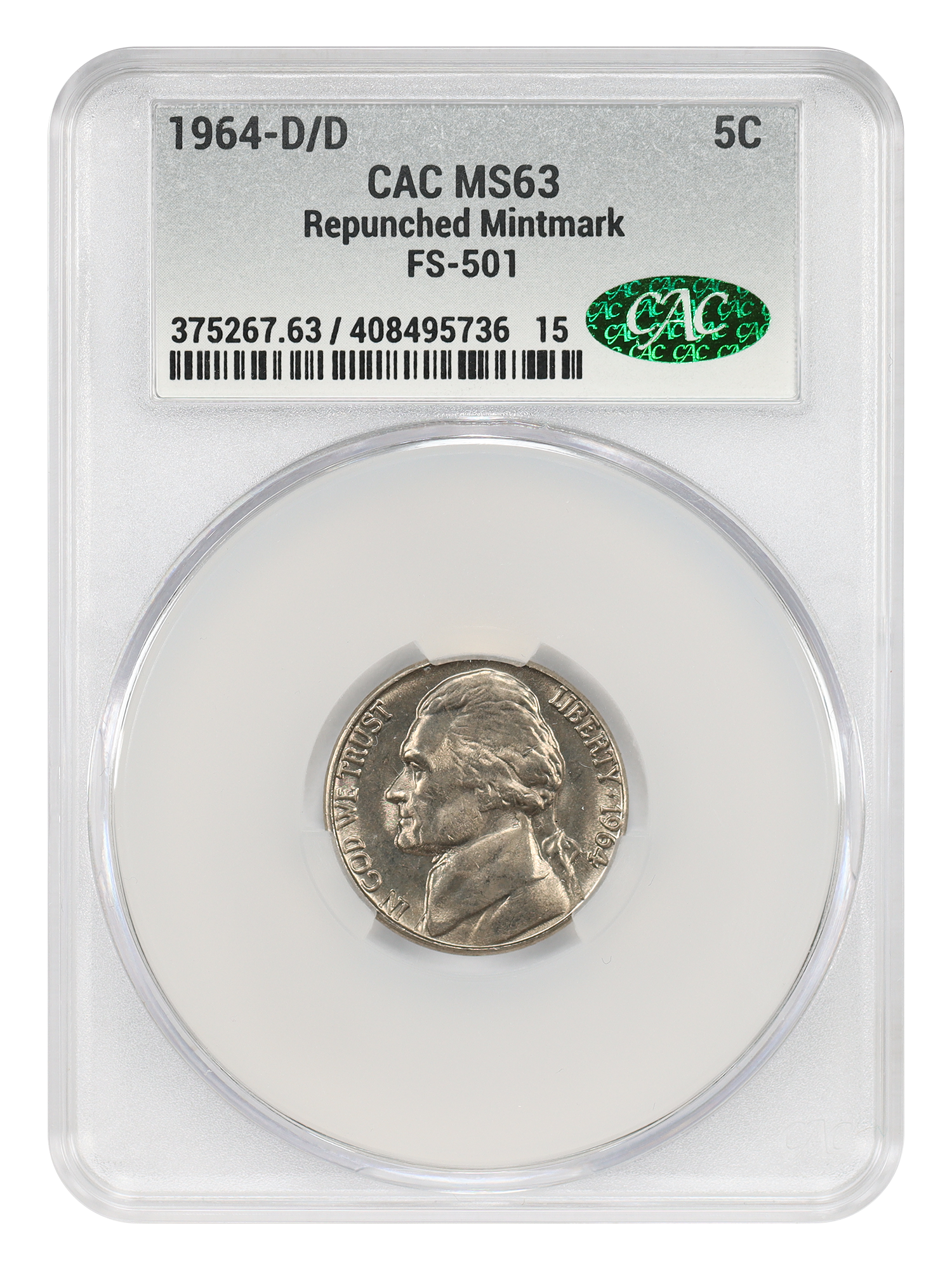 1964-D/D 5C CACG MS63 (RPM, FS-501)