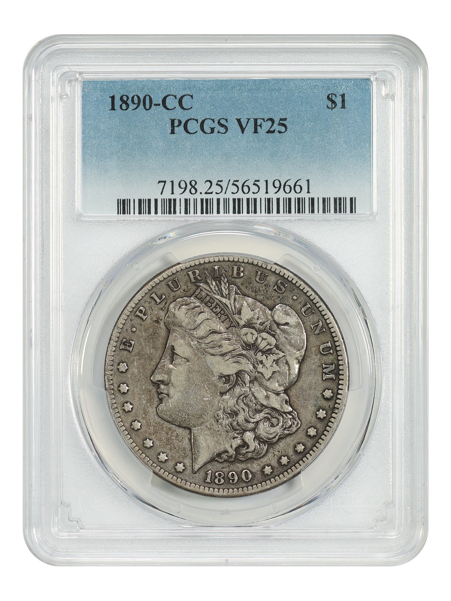 1890-CC $1 PCGS VF25