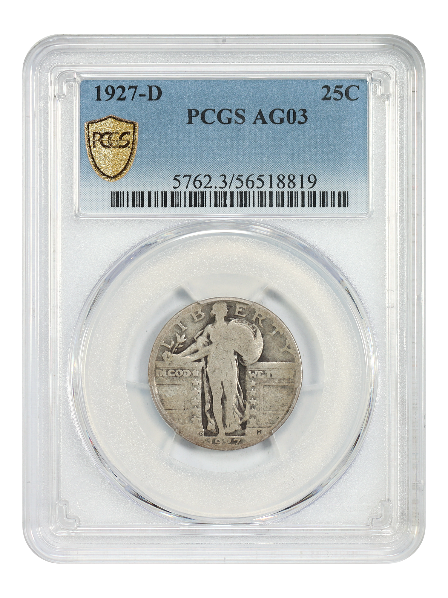 1927-D 25C PCGS AG03
