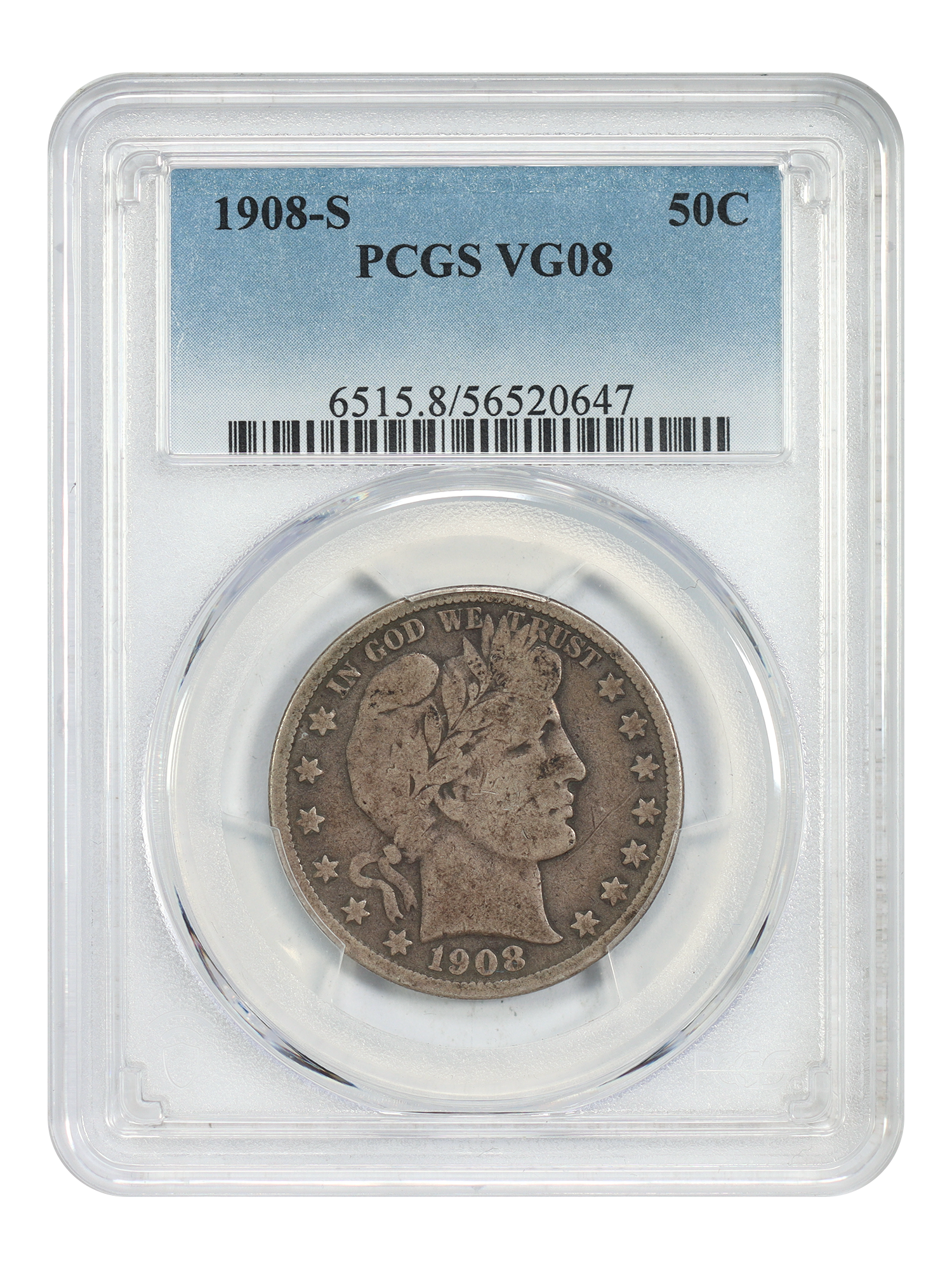 1908-S 50C PCGS VG08