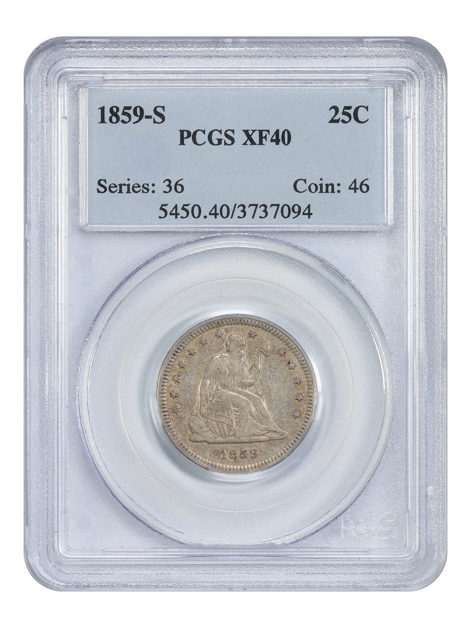 1859-S 25C PCGS XF40