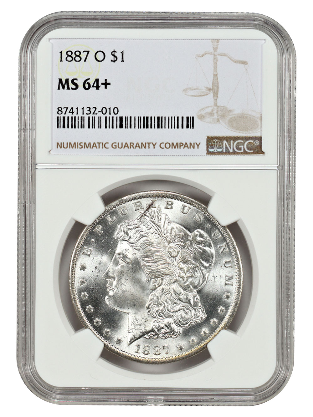 1887-O $1 NGC MS64+