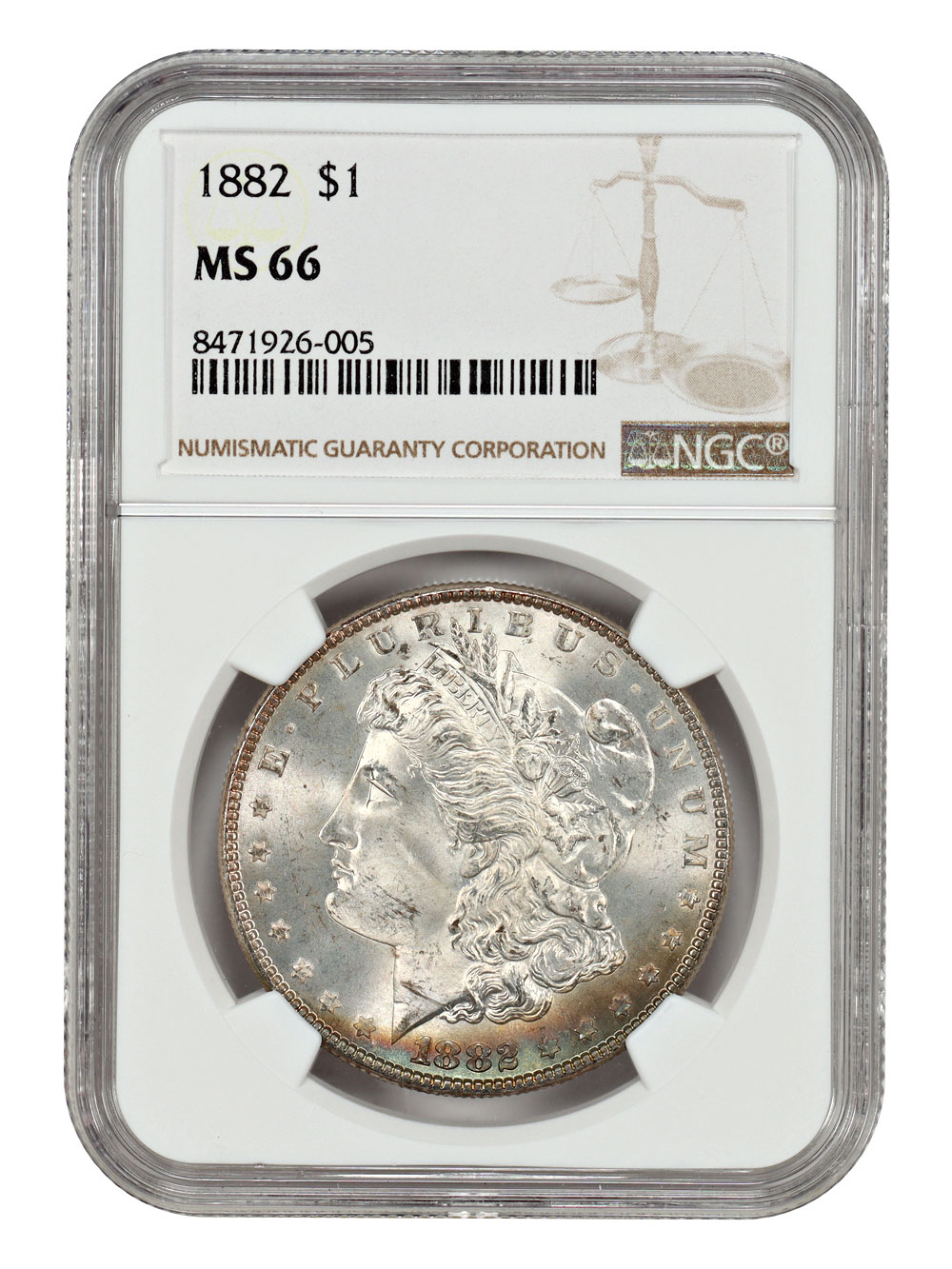 1882 $1 NGC MS66