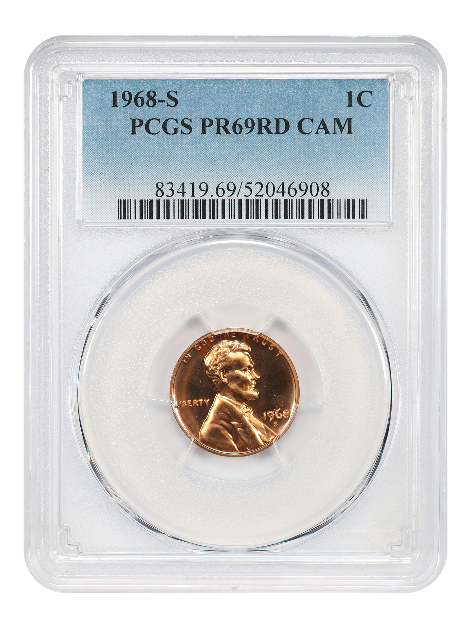 1968-S 1C PCGS PR69RD CAM