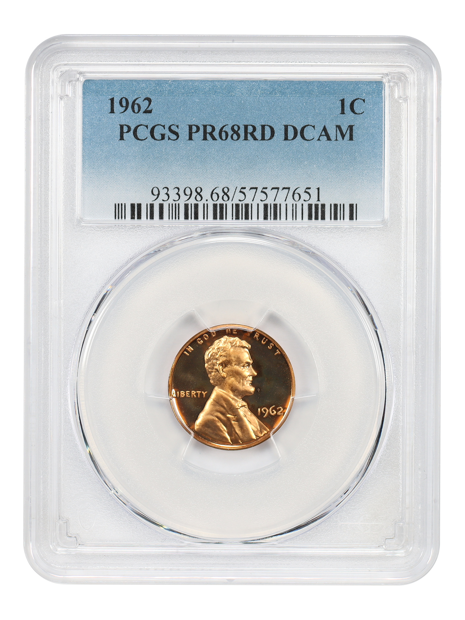 1962 1C PCGS PR68RD DCAM