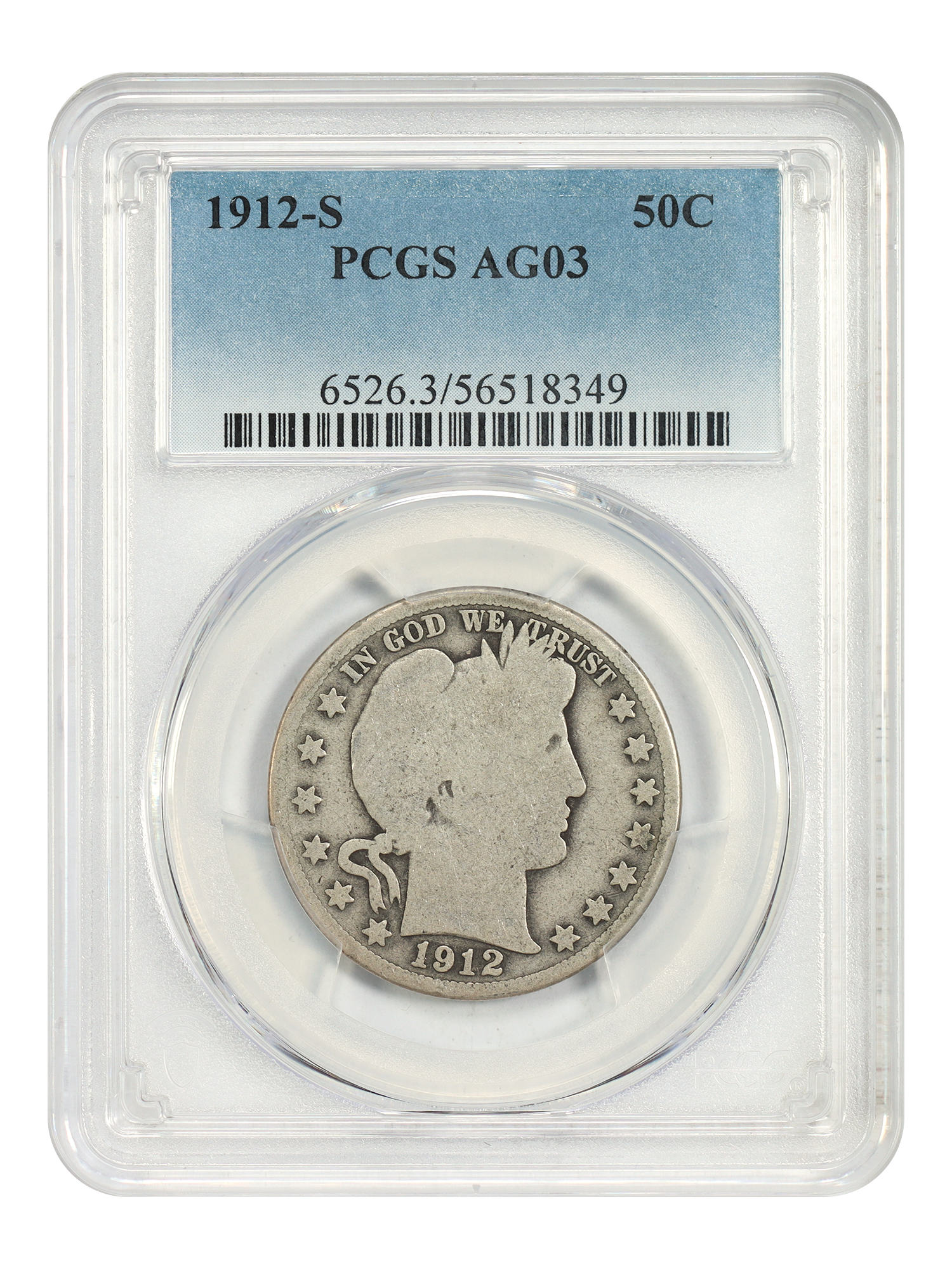 1912-S 50C PCGS AG03