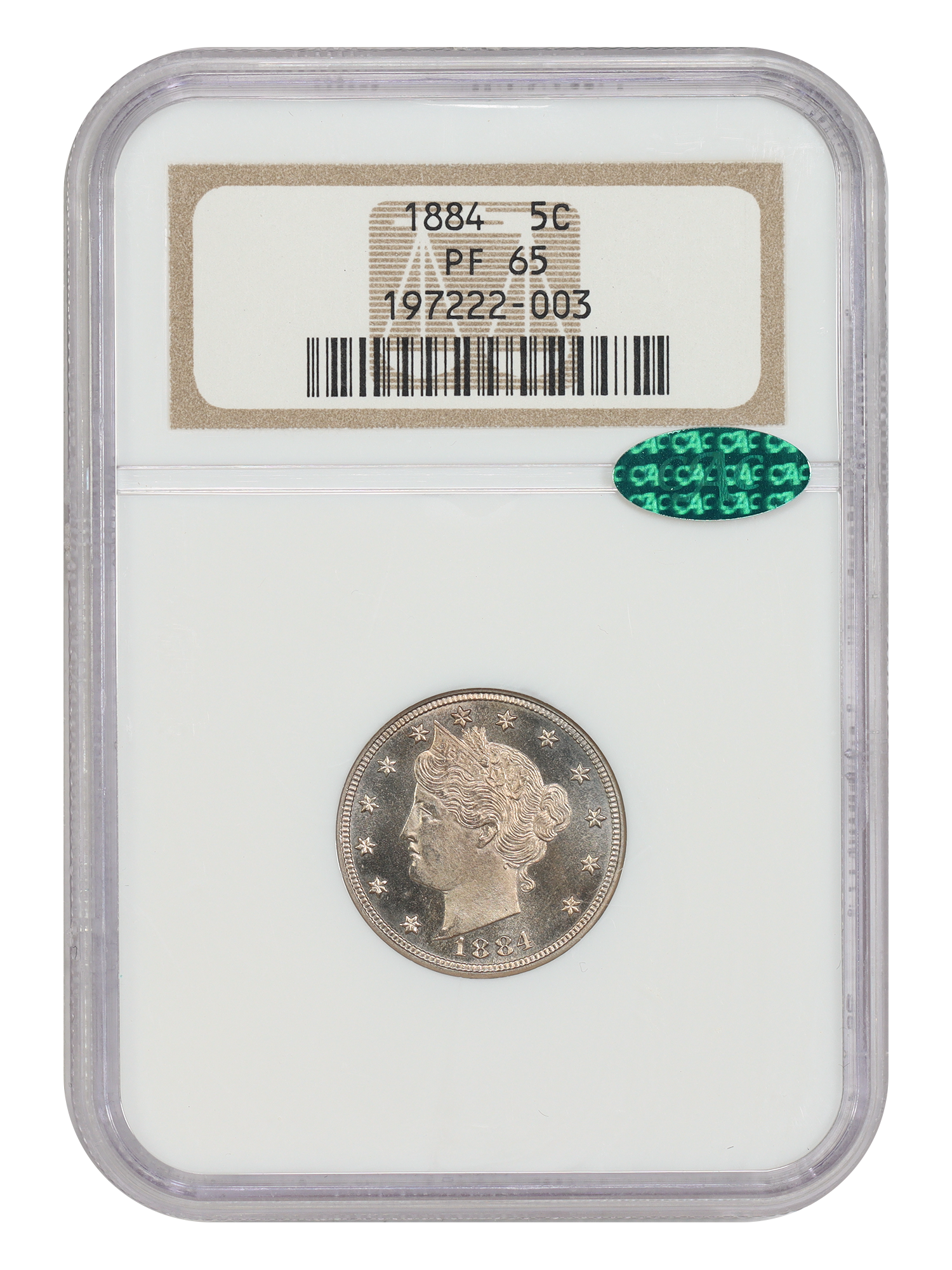 1884 5C NGC/CAC PR65