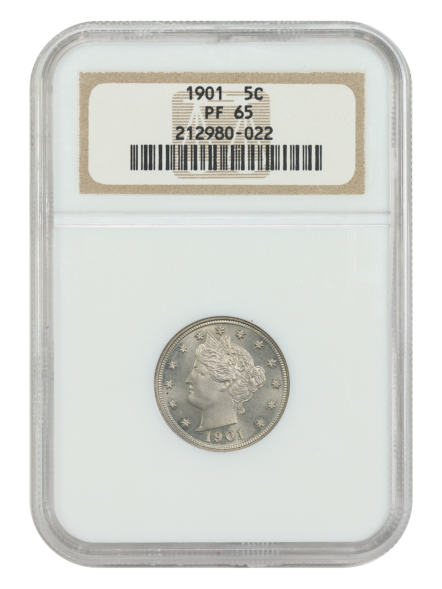 1901 5C NGC PR65